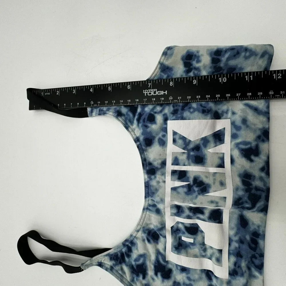 VICTORIA'S SECRET PINK | Small Blue Tie Dye Sports Bra Athletic Top Strappy Back